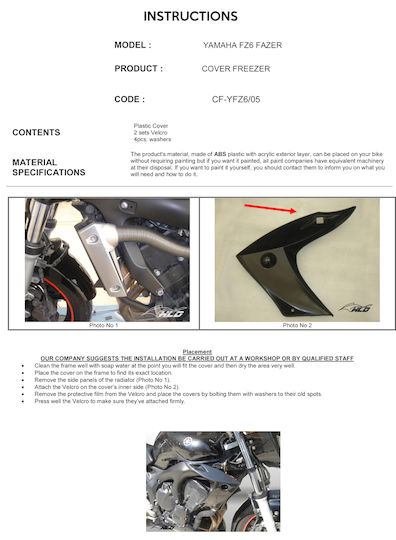 Moto Discovery Motorcycle Frame Protectors Yamaha FZ6 Fazer Black