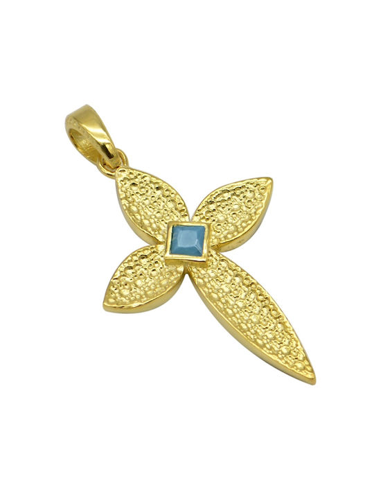 Senzio Belibasakis Women's Gold Byzantine Cross 14K Double Sided