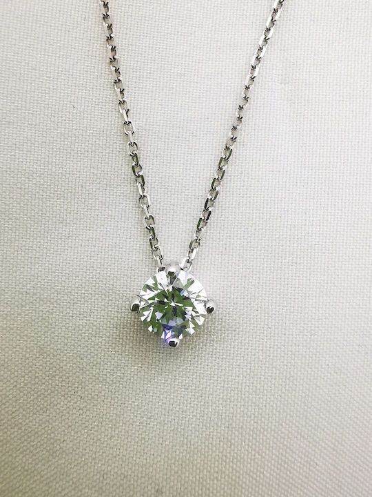Kosmima1 Charm Solitärring aus Weißgold 14K mit Zirkon