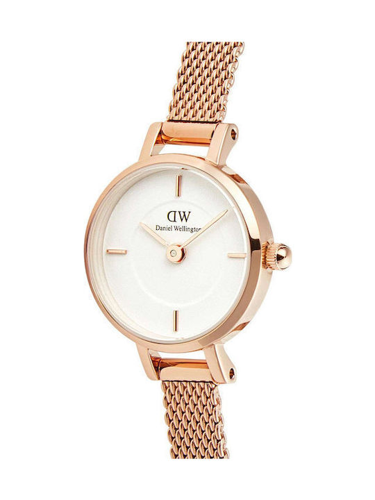 Daniel Wellington Petite Women's Watch with Pink Gold Metal Bracelet
