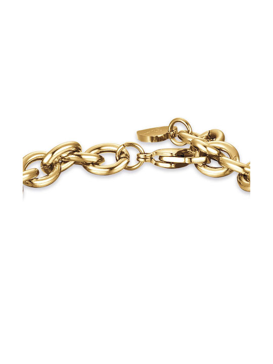 Luca Barra Chain Hand made of Stainless Steel Gold-plated Length 20cm