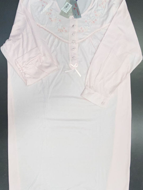 Lydia Creations Winter Women's Nightdress Pink
