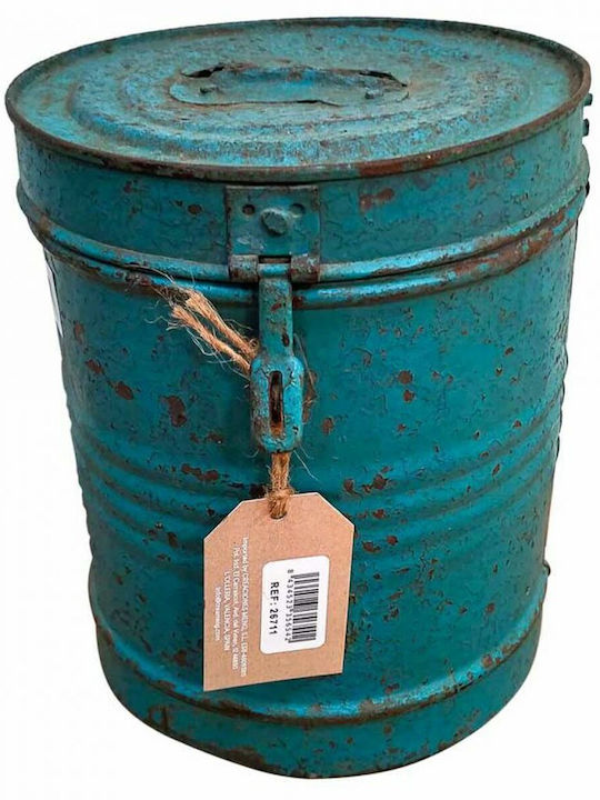 Decorative Container Alexandra House Living Blue Iron Craft Style 19 X 24 X 19 Cm