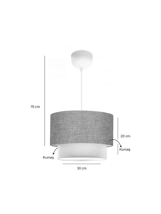 Pakketo Fersa Κρεμαστό Φωτιστικό Γκρι Κρεμ LED 30x20εκ.