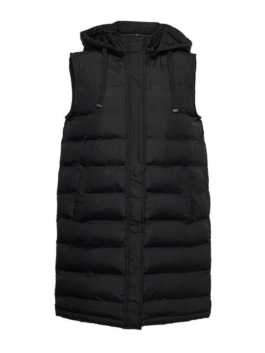 Women's Short Lifestyle Jacket for Winter with Hood Black