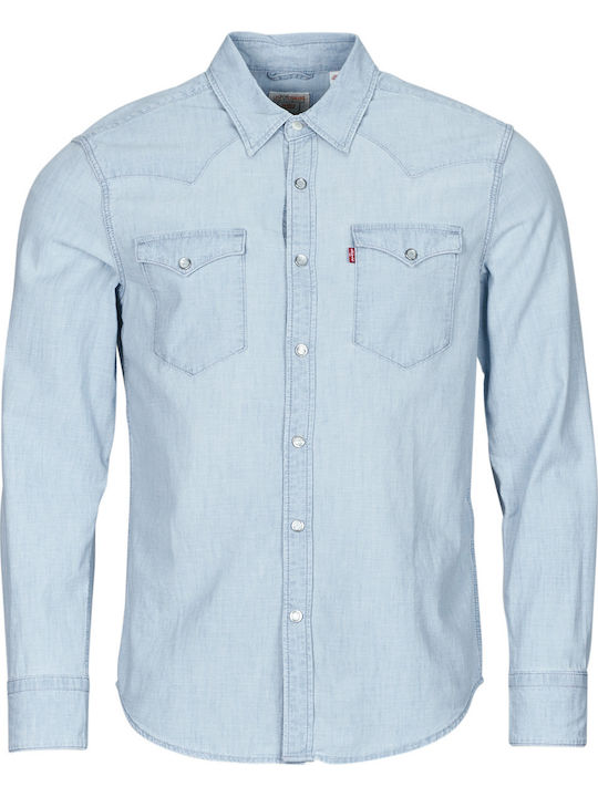 Barstow Western Standard Langärmlig Jeans Hemd Blau