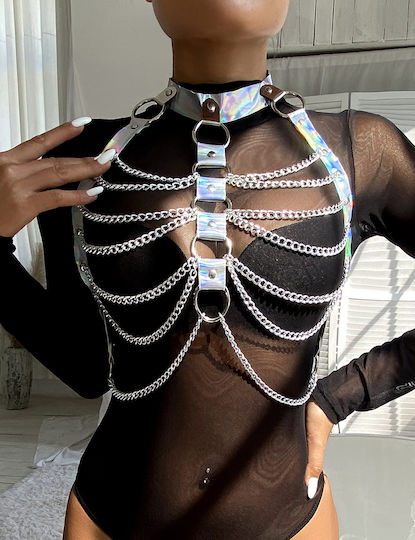 Kinksters Kinksters Leder- und Latex-Outfit Harness Schwarz