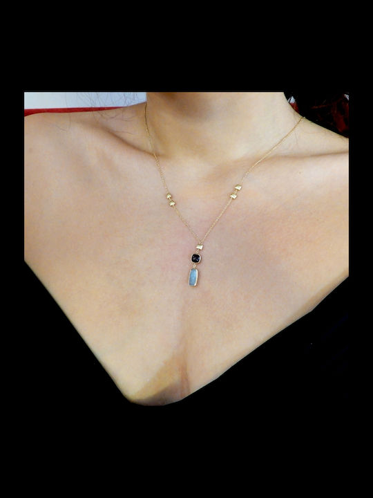 Art d or Set mit Halskette & Armband aus Gold 14K mit Steinen