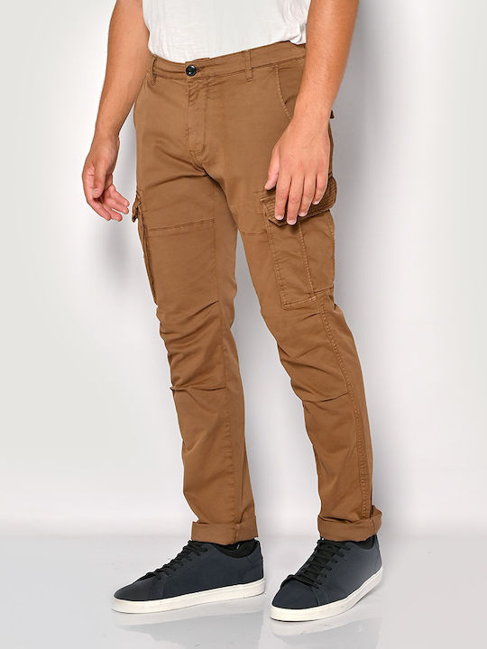 Brokers Jeans Men's Trousers Cargo in Regular Fit Tabac Brown