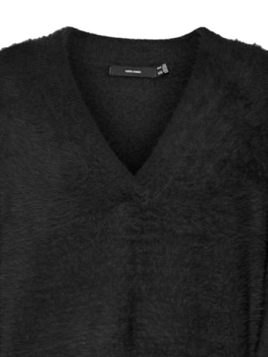 Vero Moda Women's Long Sleeve Sweater with V Neckline Black