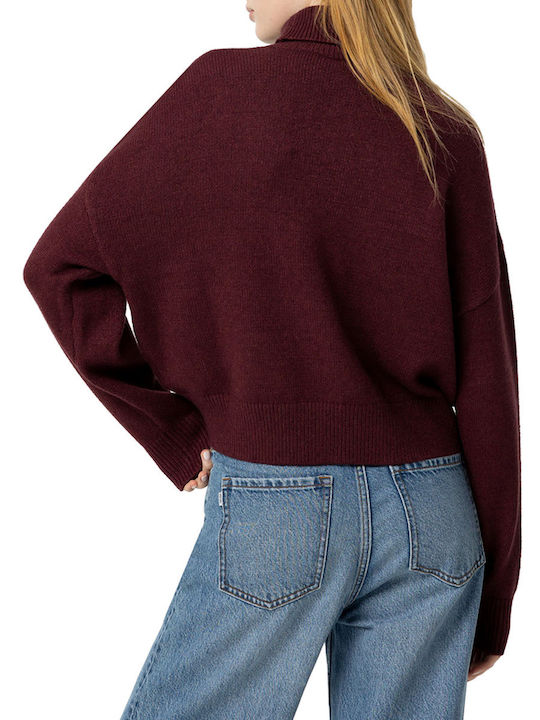 Tiffosi Damen Pullover Rollkragen Bordeaux