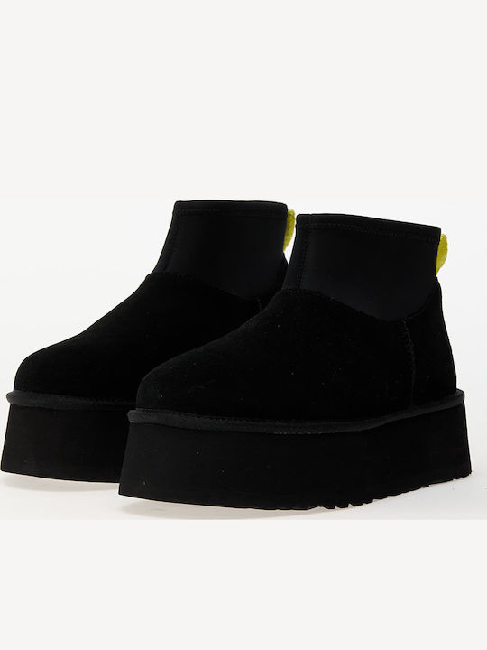 Classic Mini Dipper Suede Ghete Dama Negre