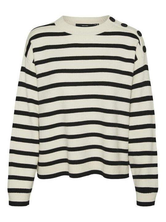 Vero Moda Women's Sweater Striped Beige