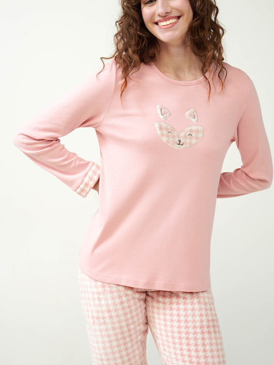 Vamp Winter Damen Pyjama-Set Vlies Rose