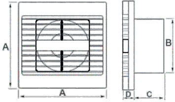Solcore De perete Ventilator de Baie 100mm Alb