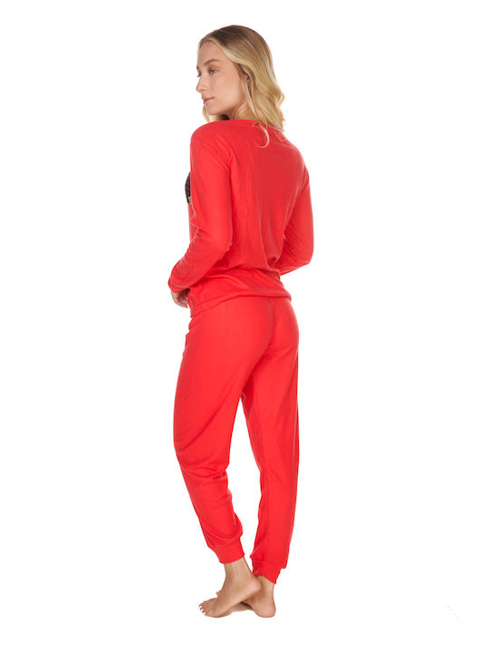 Comfort Winter Damen Pyjama-Set Red