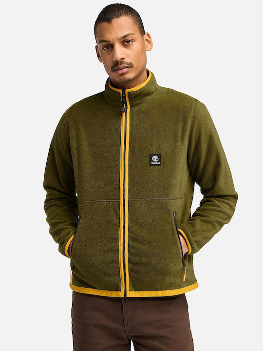 Timberland Full Men's Fleece Cardigan with Zipper Khaki