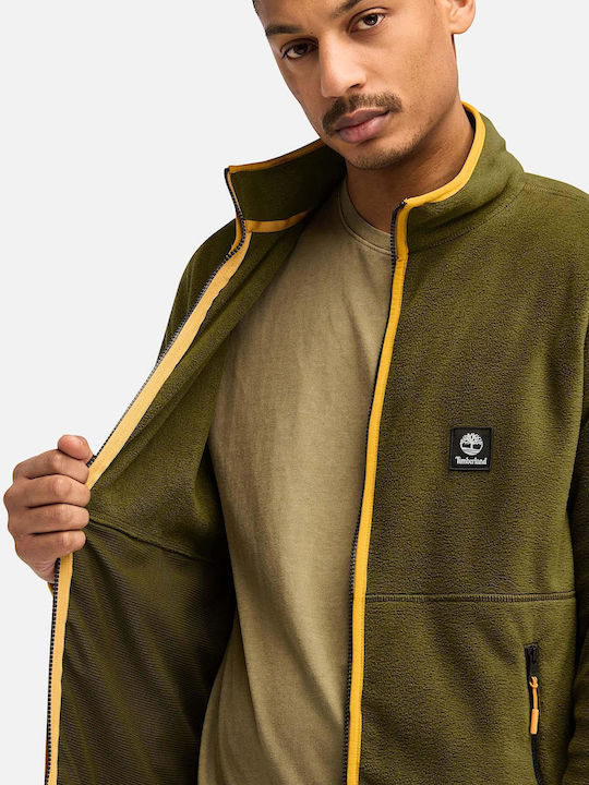 Timberland Full Men's Fleece Cardigan with Zipper Khaki