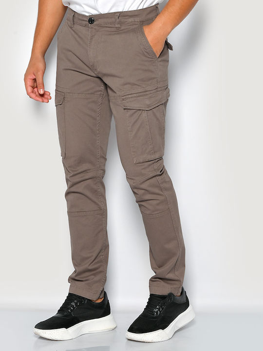 Herrenhose Cargo Elastisch Reguläre Passform Grau