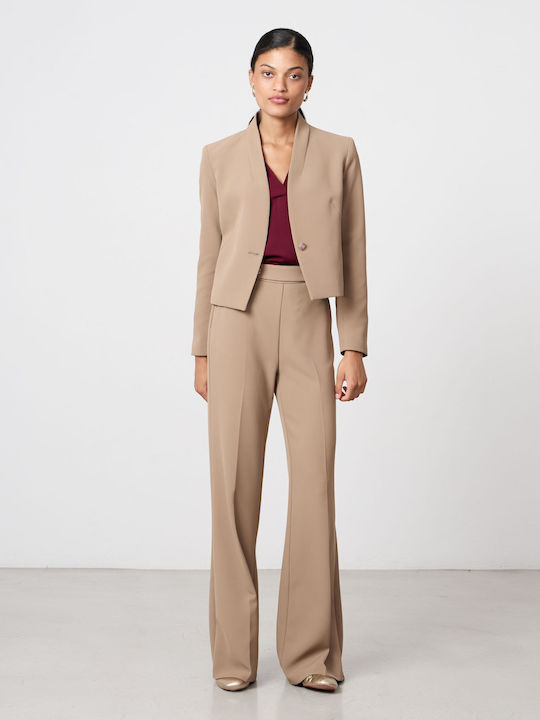 Passager Scurt Blazer pentru femei Sacou Beige