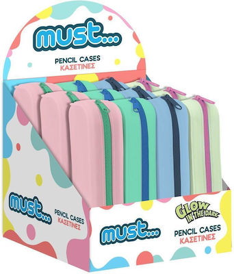 Must Glow In The Dark Pencil Case Barrel with 1 Compartment Blue