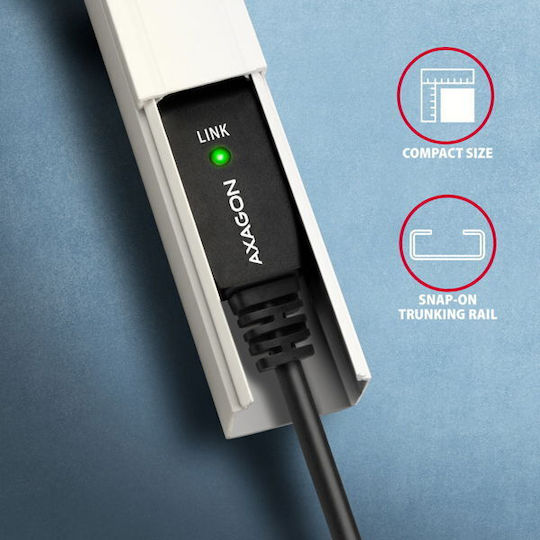 Axagon USB 2.0 Kabel USB-A-Stecker - USB-B-Stecker Schwarz 10m
