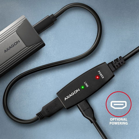 Axagon USB 3.0 Kabel USB-A-Stecker - USB-A-Buchse Schwarz 5m