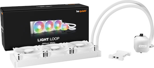 Be Quiet Light Loop Охлаждане AIO CPU с 3 Вентилатора 120mm и RGB Осветление Бял