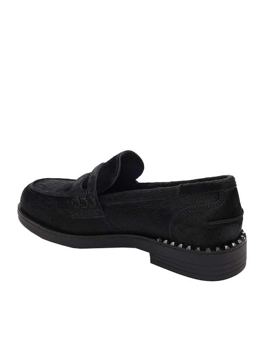 Combo Leather Women's Loafers in Black Color