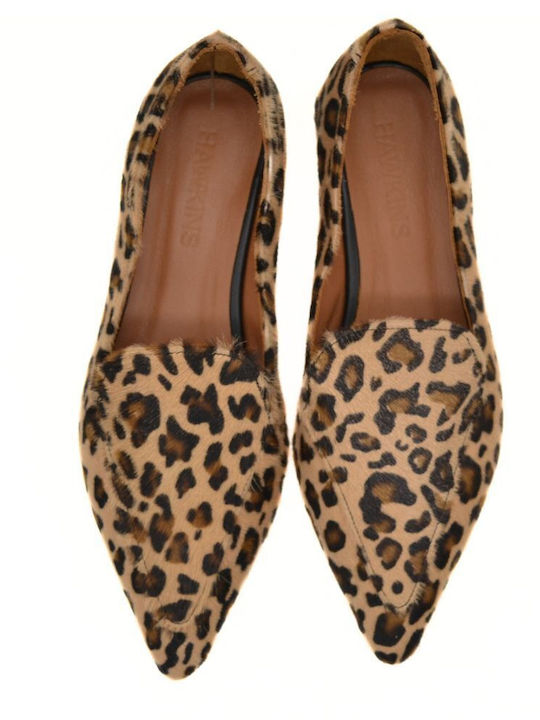 Hawkins Premium Leder Pumps mit flachem Absatz Animal Print