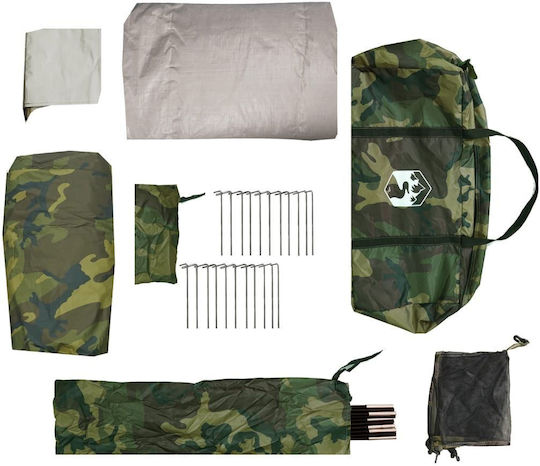 vidaXL Campingzelt Grün für 1 Person 256x136x225cm