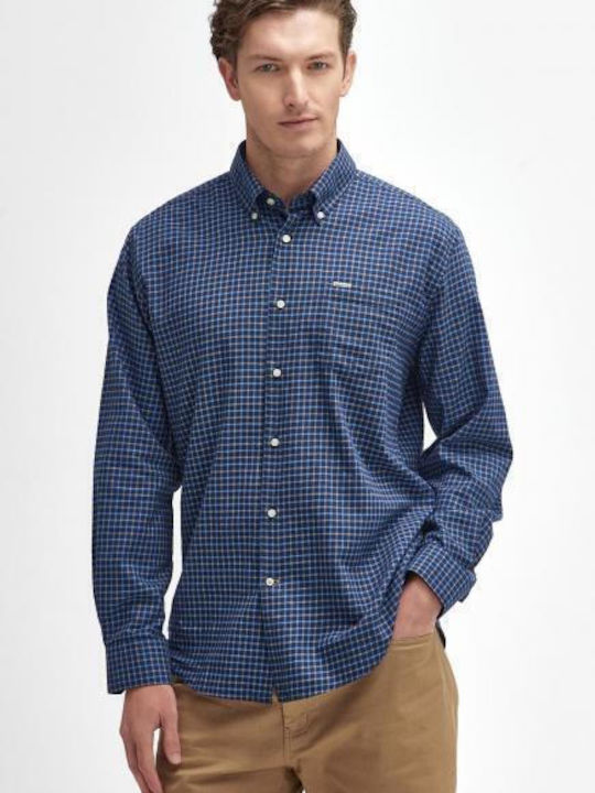 Barbour Men's Shirt Long Sleeve Checked Dark Navy