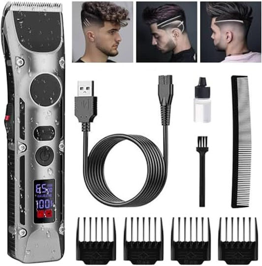 Andowl Rechargeable Silver Hair Clipper XFQLF817