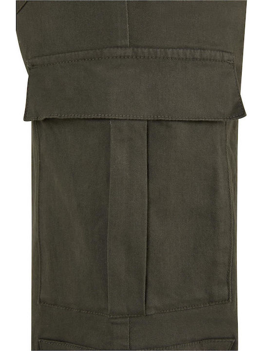 Damen Stoff Hose in Lockere Passform Blackolive