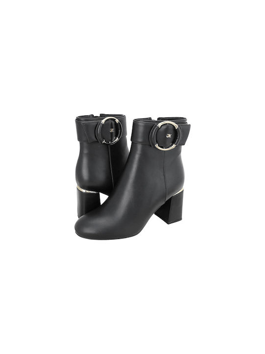 Gianna Kazakou Leather Women's Ankle Boots with High Heel Black