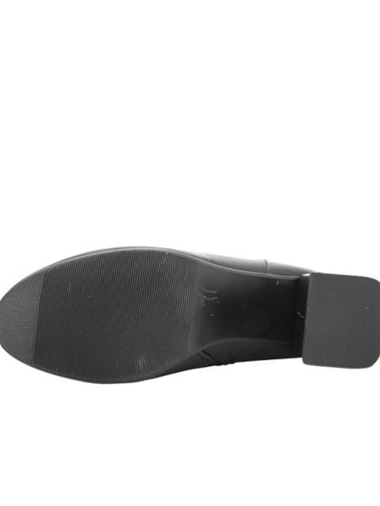 Timmen Ghete Dama de Piele cu Platforme pentru Femei cu Toc Negru