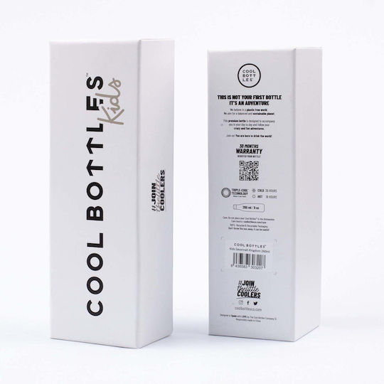 Cool Bottles Crazy Skulls Stainless Steel Kids Water Bottle with Straw Multicolour 260ml