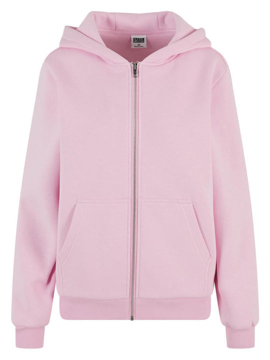 Women's Sweatshirt Jacket Hooded Soft Pink