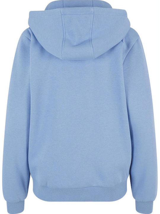 Long Women's Sweatshirt Jacket Hooded Powder Blue