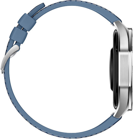 Huawei Watch GT 5 Stainless Steel 46mm Αδιάβροχο με Παλμογράφο (Μπλε)