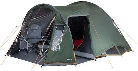 High Peak Tessin 5.1 Camping Tent Tunnel Green with Double Cloth 3 Seasons for 5 People 330x390x190cm
