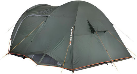 High Peak Tessin 5.1 Camping Tent Tunnel Green with Double Cloth 3 Seasons for 5 People 330x390x190cm