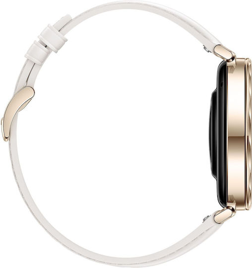 Huawei Watch GT 5 41mm Wasserdicht mit Pulsmesser (White Leather Strap)