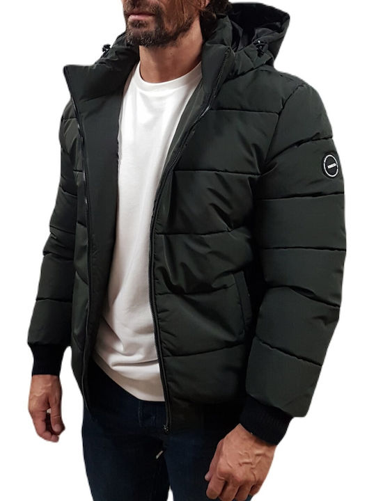 Rebase Herren Winter Jacke Lässig Dk Khaki, Khaki