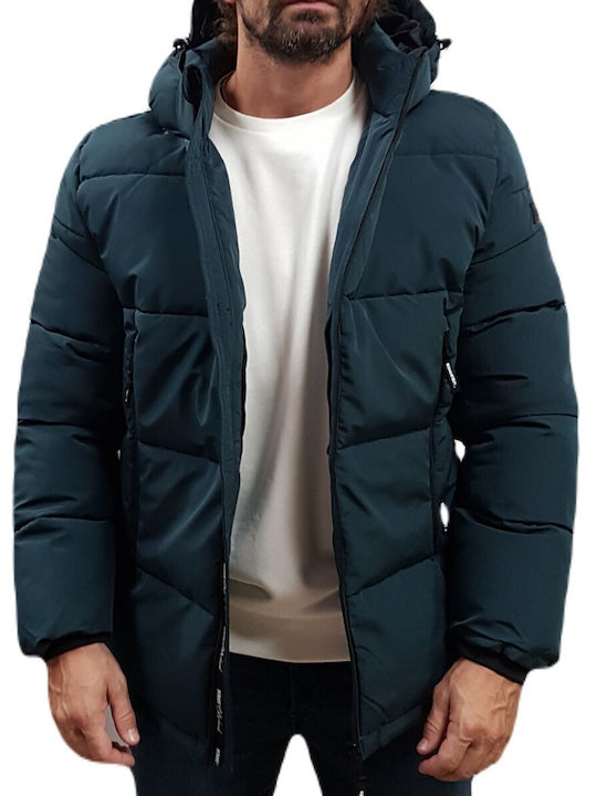 Rebase Men's Winter Puffer Jacket Deep Teal, Petrol