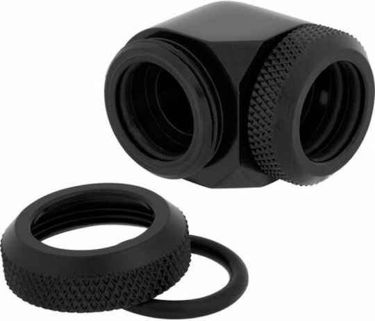 Corsair Hydro X Series XF Hardline 90° 14mm OD Fitting Twin Pack Fittings Μαύρο
