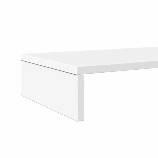 vidaXL Tabletop Suport pentru 2 Monitoare 100x27x10 cm realizat din PAL Albă (854652)