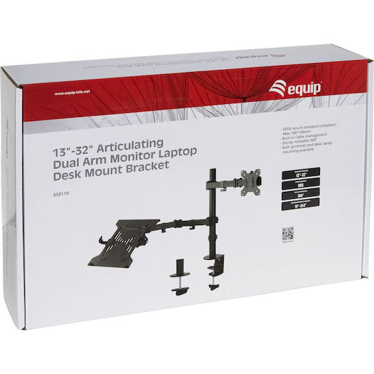 Equip Halterung Auf dem Schreibtisch Monitor bis 32" mit Arm (650119)