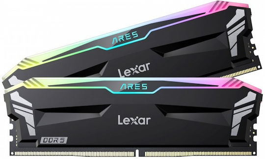 Lexar Ares RGB 32GB DDR5 RAM with 2 Modules (2x16GB) and 6800 Speed for Desktop