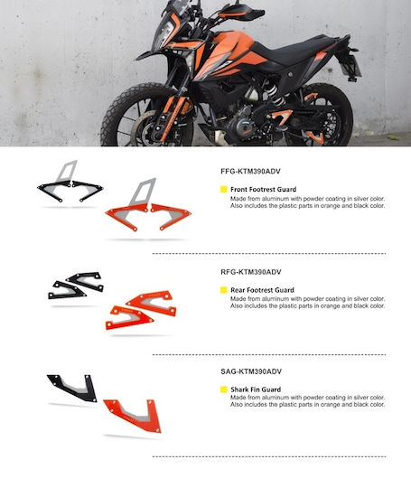 Moto Discovery Motorcycle Footpeg Protectors KTM 390 Adventure Black